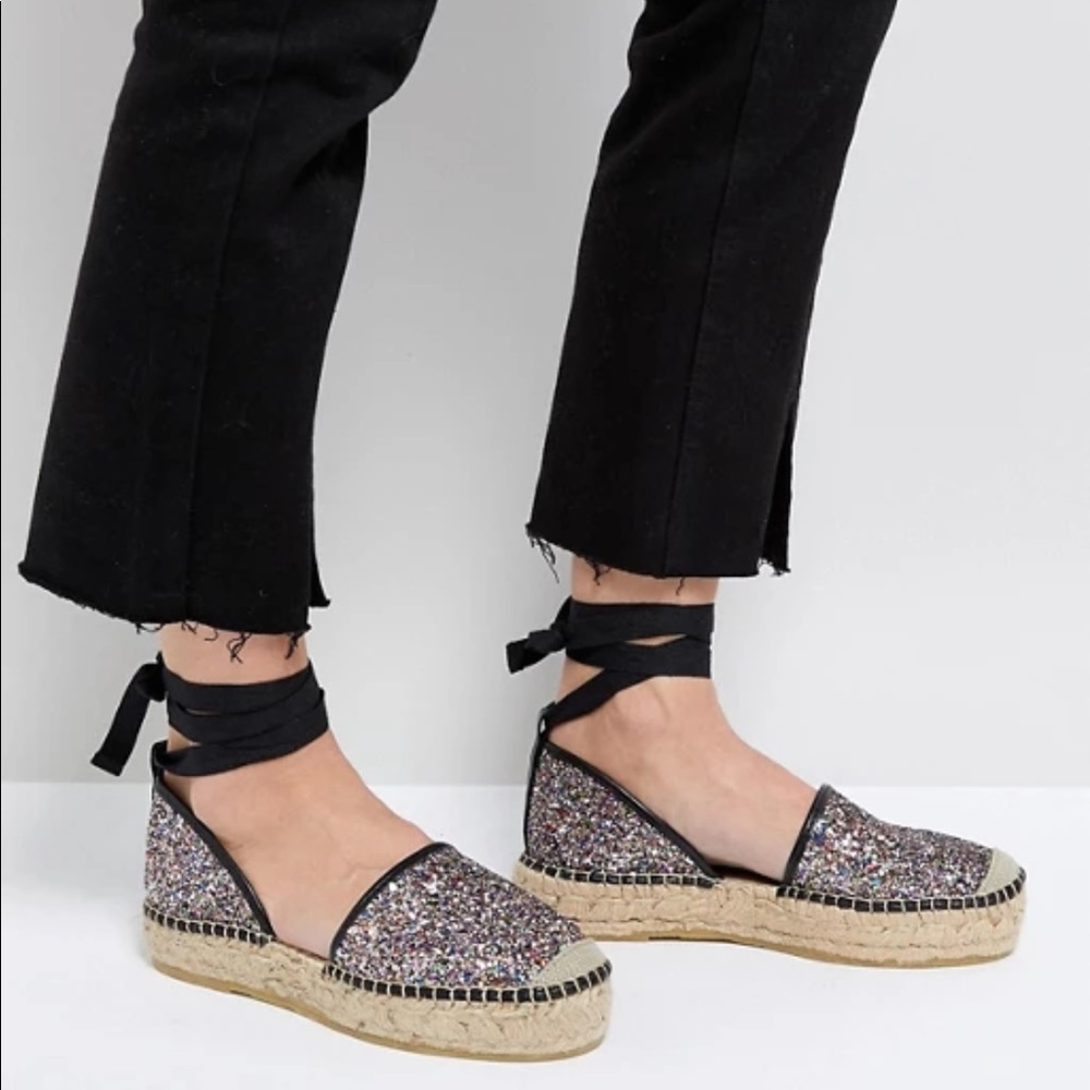 Free People Paradise Glitter Espadrilles 38